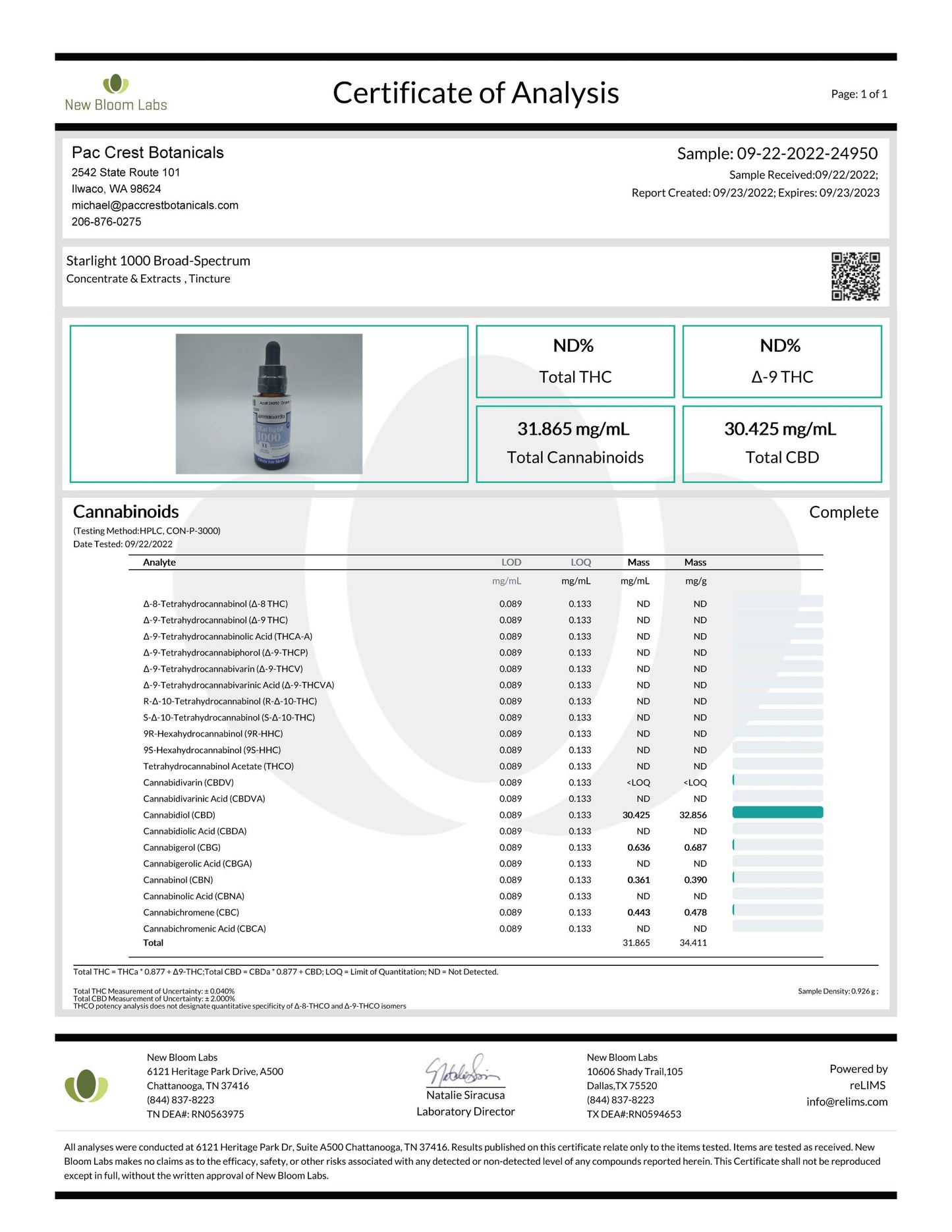 Starlight Sleep Support CBD Oil